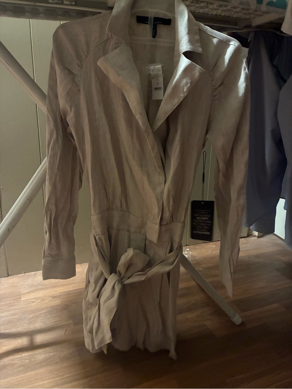 White House Black Market LS Linen Romper